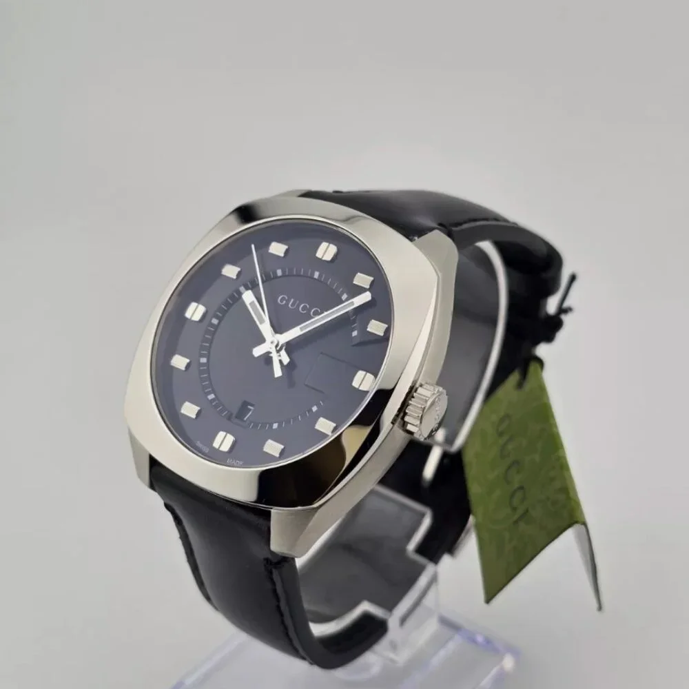 Gucci Men's 41mm Black Dial Steel Face Watch NWB
